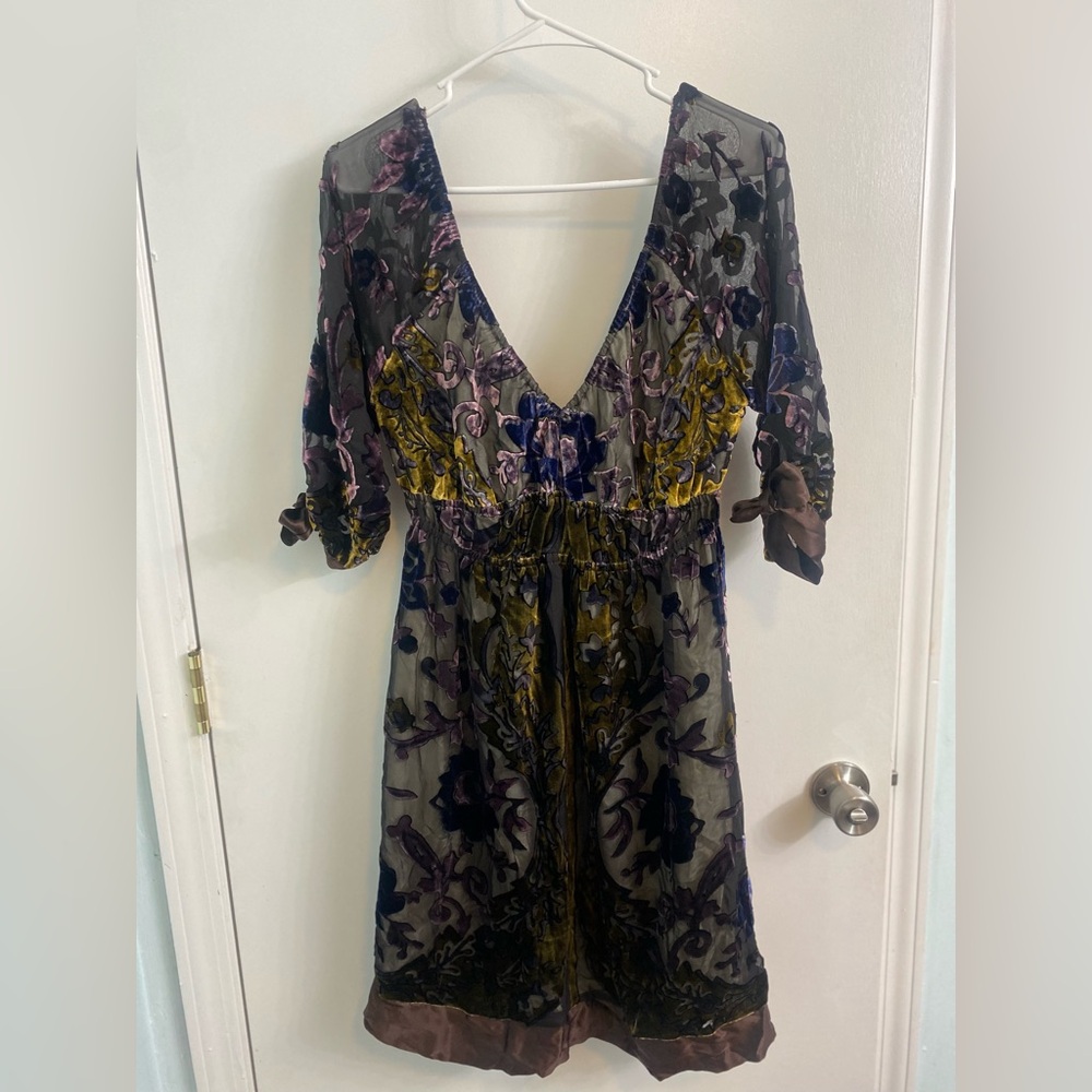 Yasb Multicolor Floral Romantic Boho Artsy Dress - Picture 3 of 5